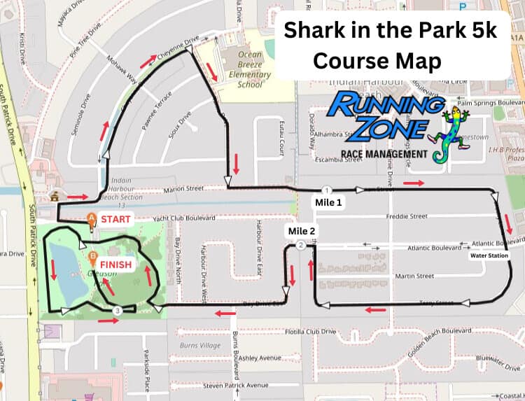 Shark in the Park 5K Map